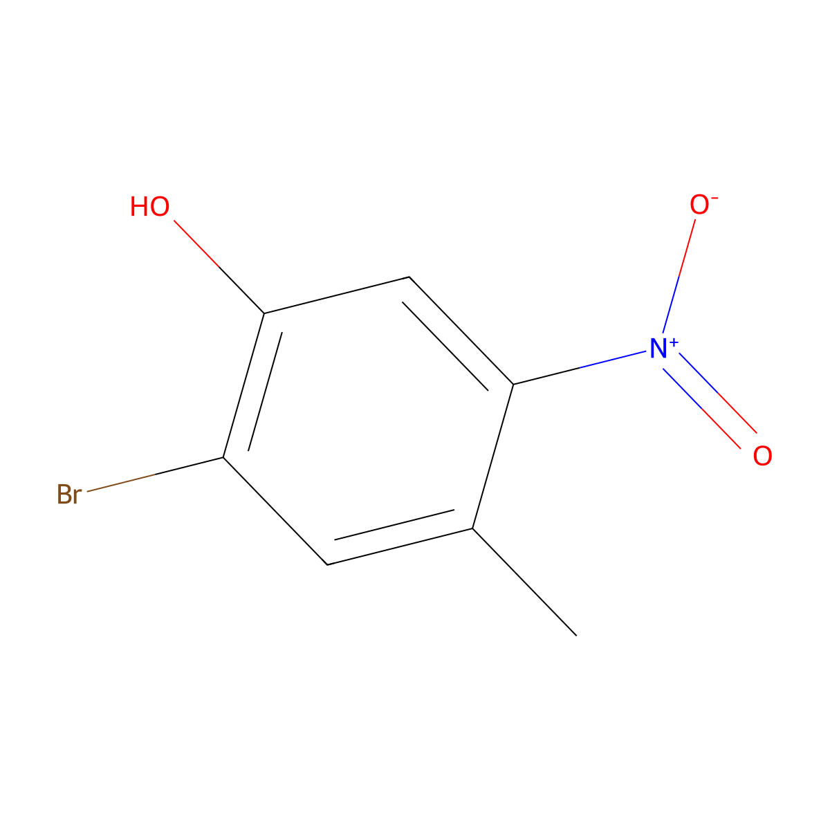 2-Bromo-4-methyl-5-nitrophenol molecular structure, CAS 103448-24-4