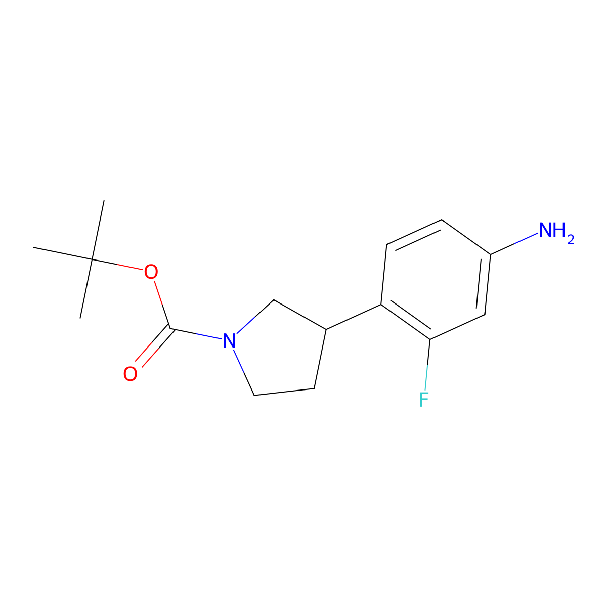 tert-Butyl 3-(4-amino-2-fluorophenyl)pyrrolidine-1-carboxylate molecular structure, CAS 1034497-93-2