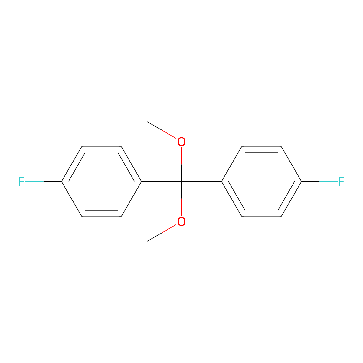 Benzene, 1,1'-(dimethoxymethylene)bis[4-fluoro- molecular structure, CAS 10345-72-9
