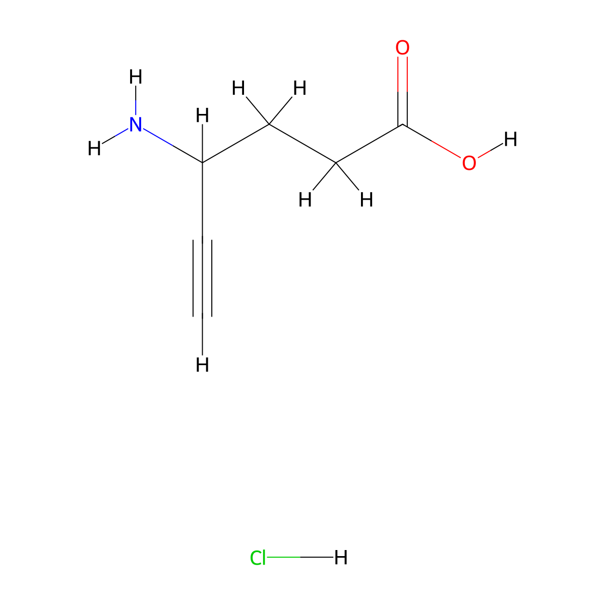 4-Aminohex-5-ynoic acid hydrochloride molecular structure, CAS 103451-26-9