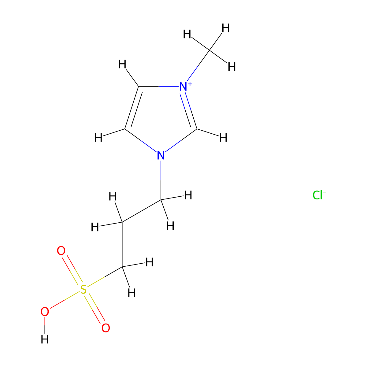 1-Methyl-3-(3-sulfopropyl)-1H-imidazol-3-ium chloride molecular structure, CAS 1034558-51-4