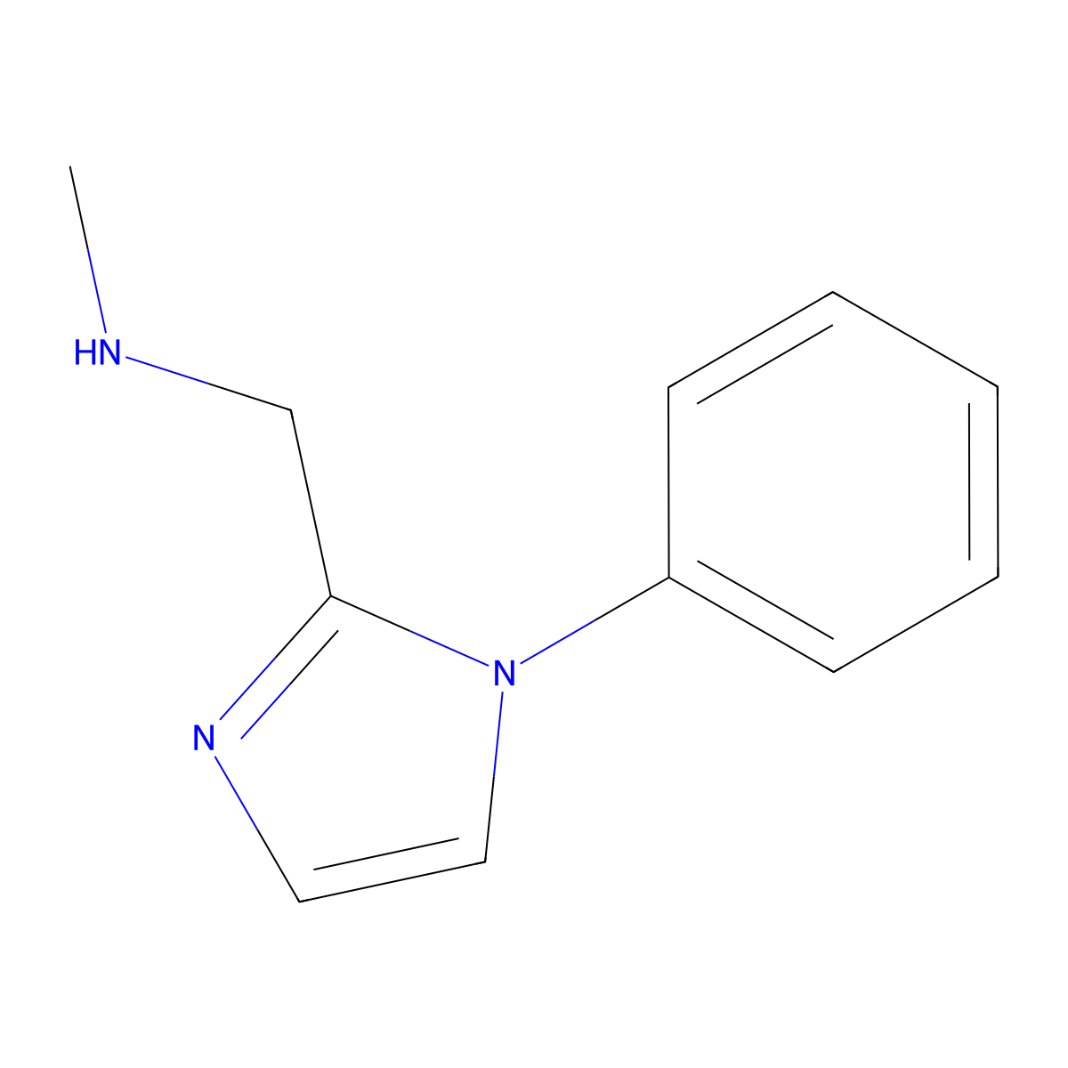 N-Methyl-1-(1-phenyl-1H-imidazol-2-yl)methanamine molecular structure, CAS 1034566-07-8