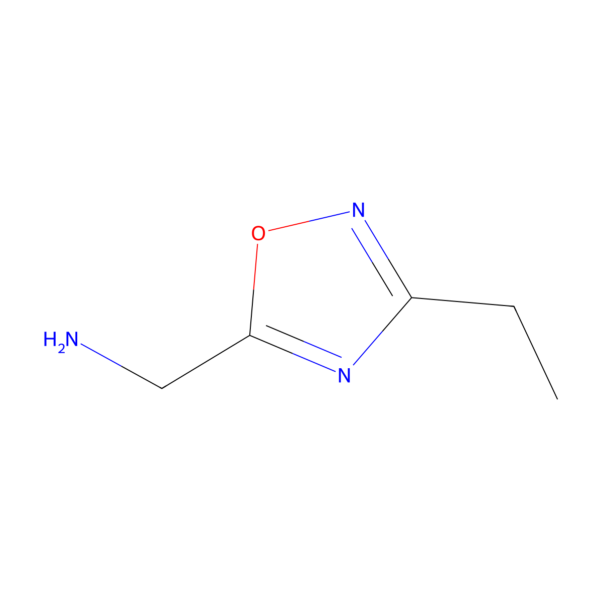 (3-Ethyl-1,2,4-oxadiazol-5-yl)methanamine molecular structure, CAS 103457-61-0