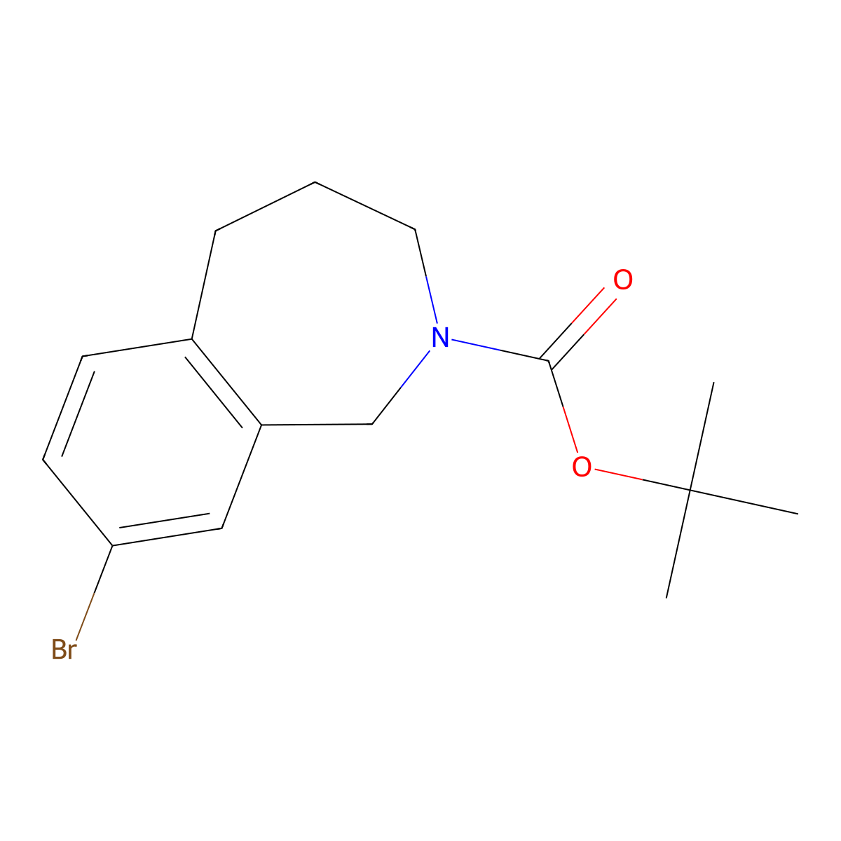 tert-Butyl 8-bromo-4,5-dihydro-1H-benzo[c]azepine-2(3H)-carboxylate molecular structure, CAS 1034573-54-0