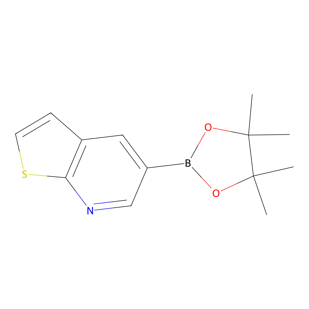 5-(4,4,5,5-Tetramethyl-1,3,2-dioxaborolan-2-yl)thieno[2,3-b]pyridine molecular structure, CAS 1034579-02-6