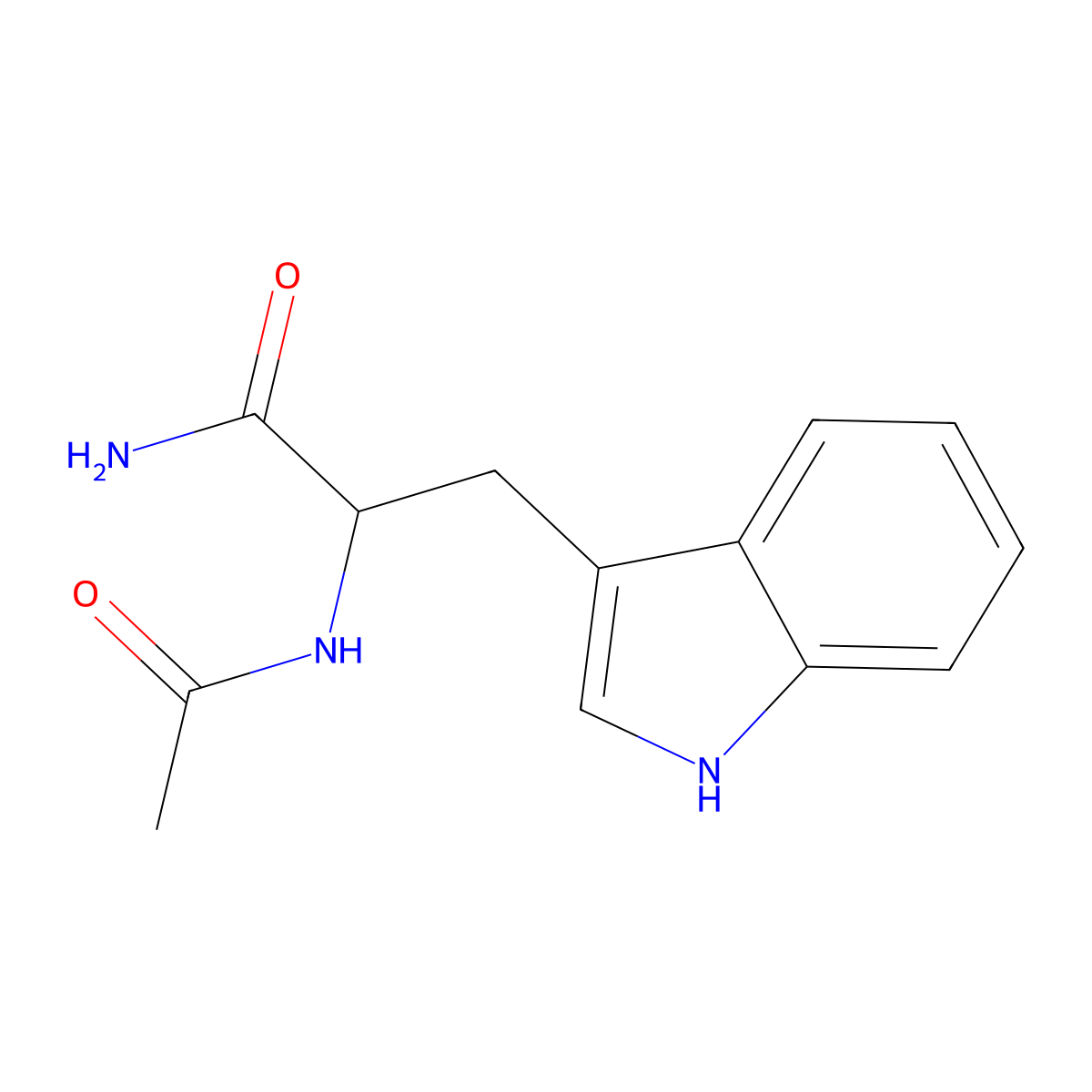 2-acetamido-3-(1H-indol-3-yl)propanamide molecular structure, CAS 10346-41-5