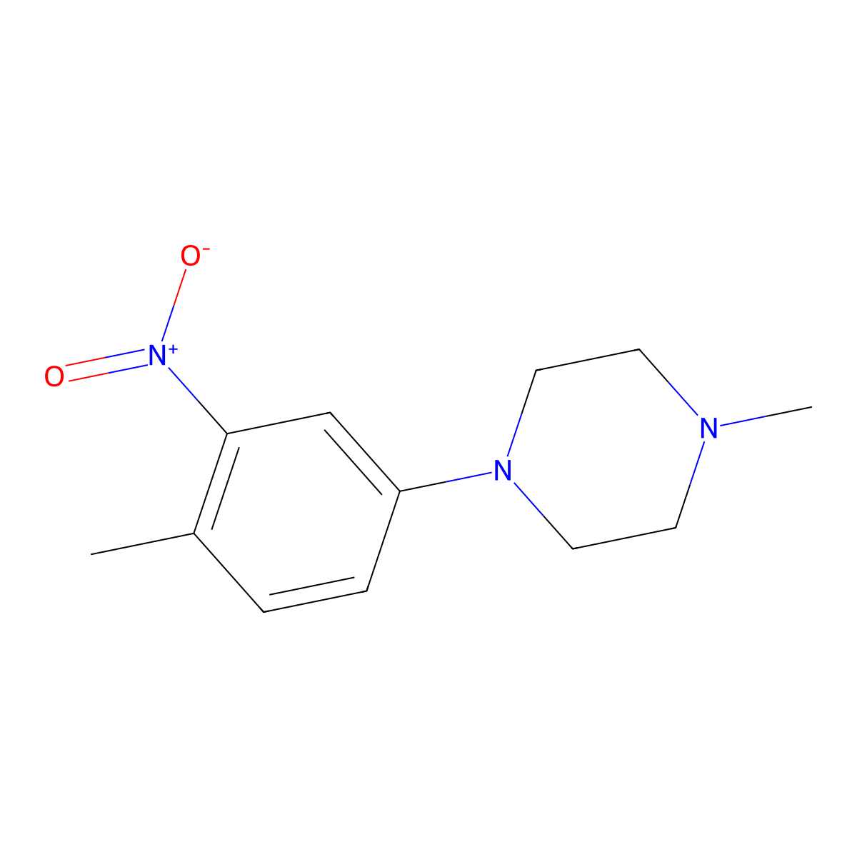 1-Methyl-4-(4-methyl-3-nitrophenyl)piperazine molecular structure, CAS 1034617-94-1