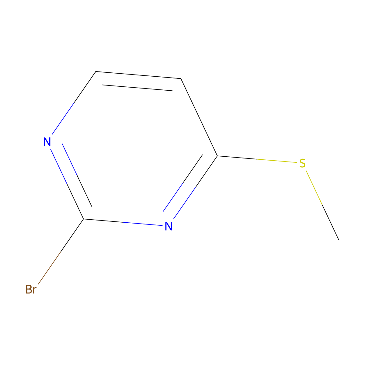 2-Bromo-4-(methylsulfanyl)pyrimidine molecular structure, CAS 1034619-51-6