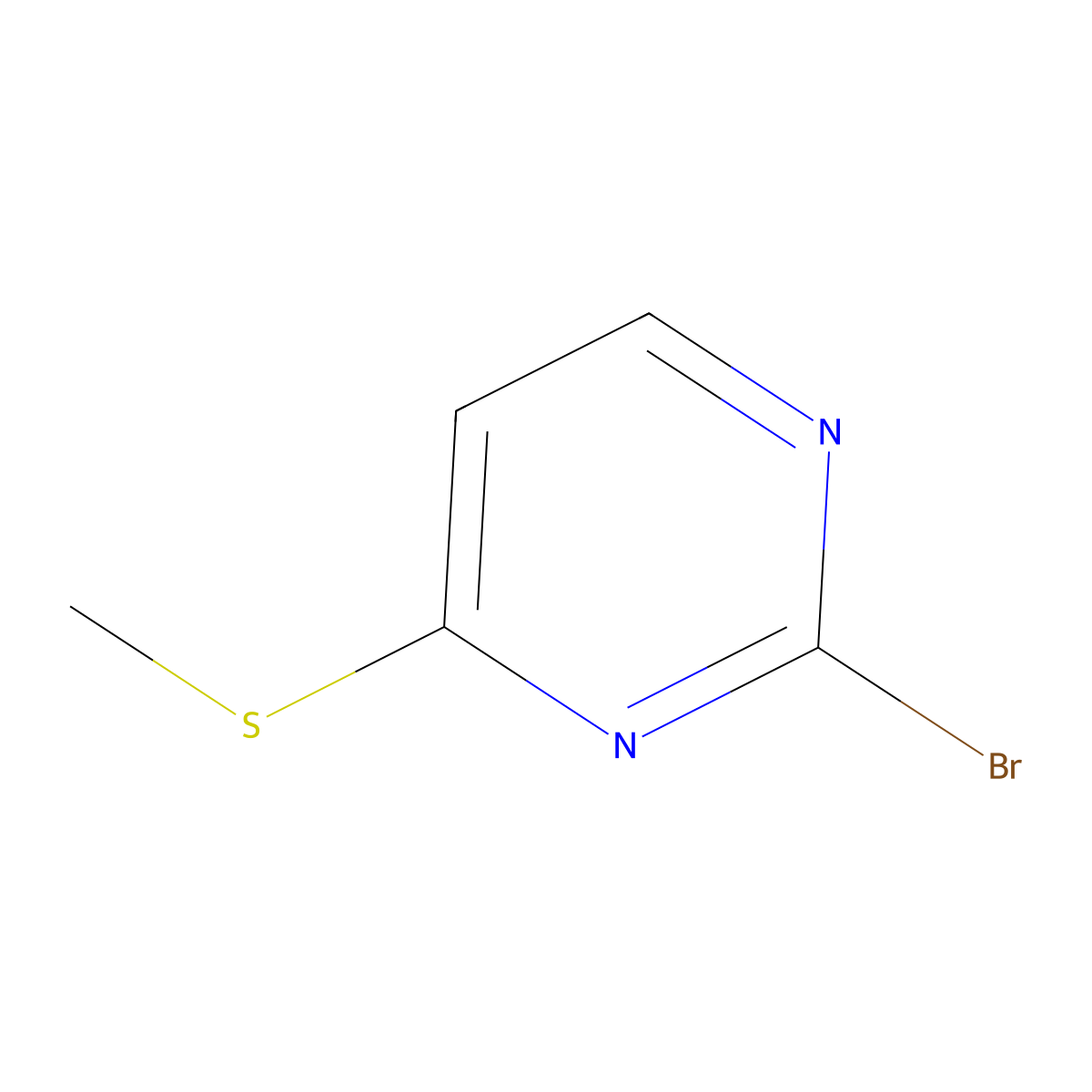 2-Bromo-4-(methylsulfanyl)pyrimidine molecular structure, CAS 1034619-51-6