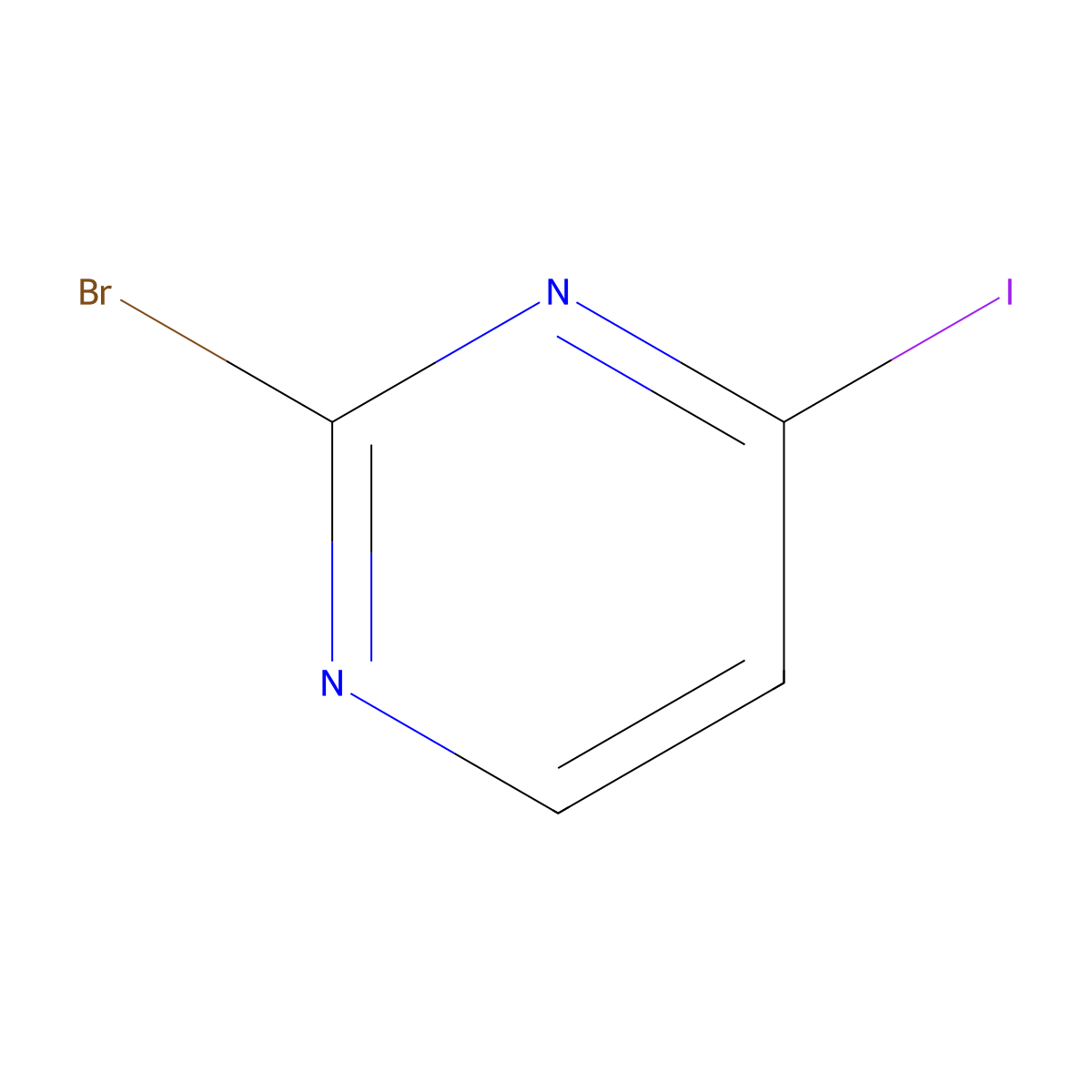 2-Bromo-4-iodopyrimidine molecular structure, CAS 1034619-55-0