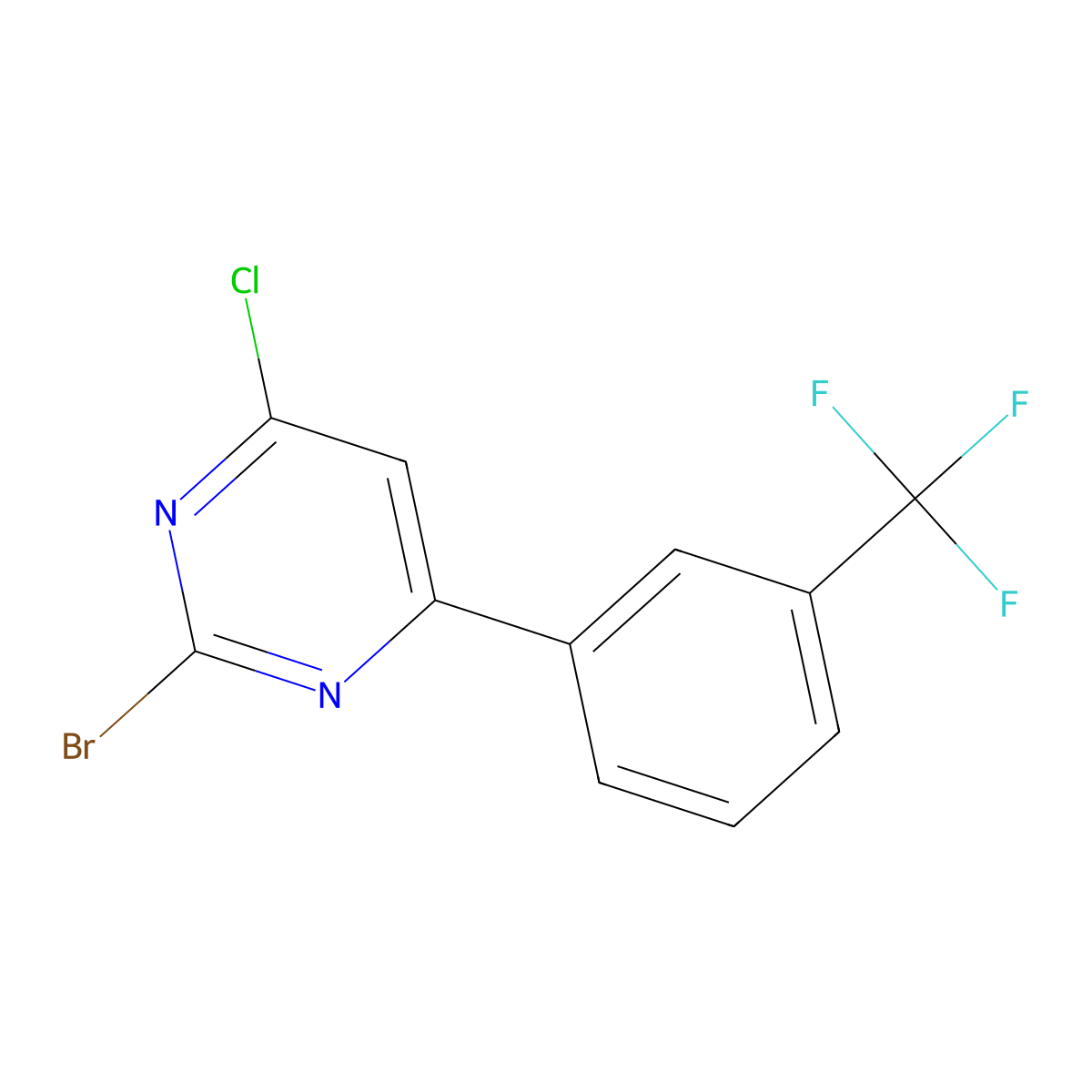 6-Chloro-2-bromo-4-[3-(trifluoromethyl)phenyl]pyrimidine molecular structure, CAS 1034619-65-2