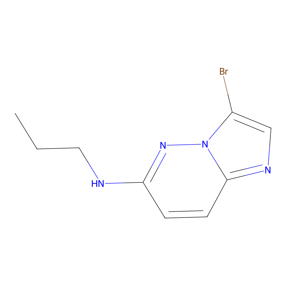 3-bromo-N-propylimidazo[1,2-b]pyridazin-6-amine molecular structure, CAS 1034621-79-8