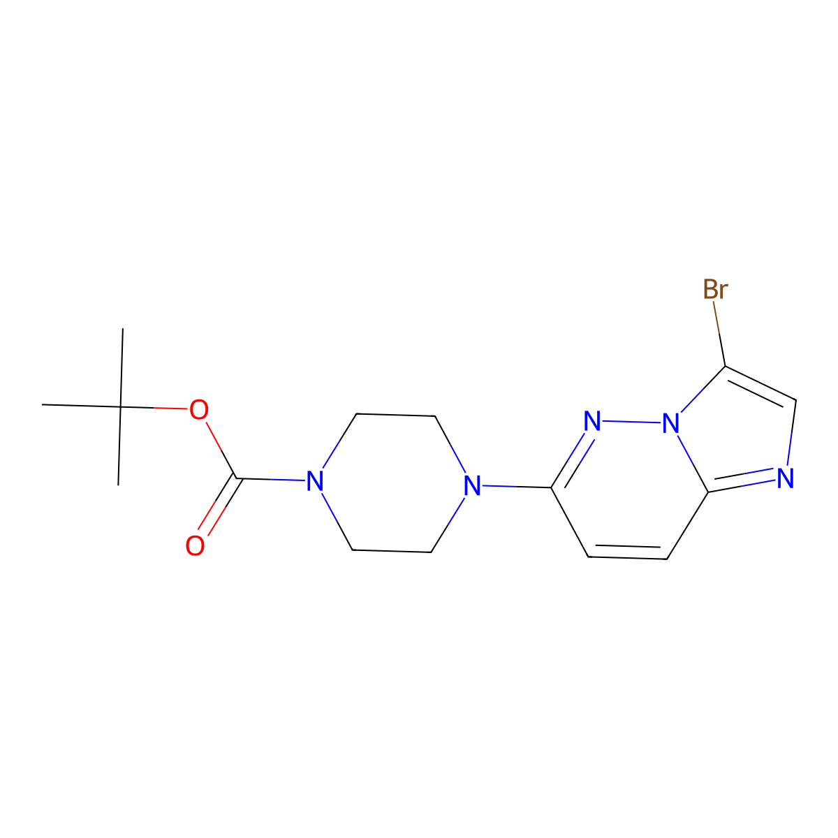 4-(3-Bromo-imidazo[1,2-b]pyridazin-6-yl)-piperazine-1-carboxylic acid tert-butyl ester molecular structure, CAS 1034622-96-2