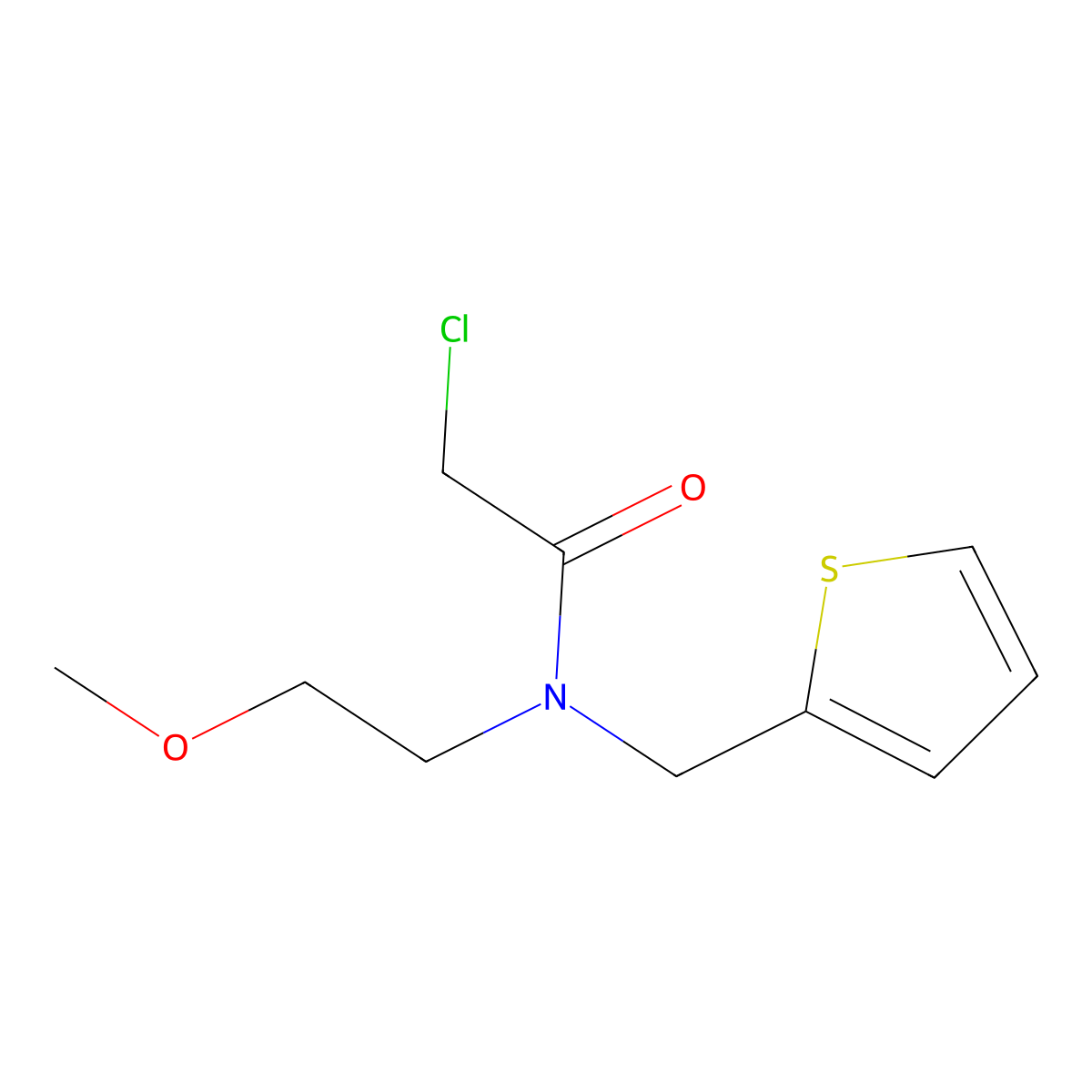 2-chloro-N-(2-methoxyethyl)-N-(thiophen-2-ylmethyl)acetamide molecular structure, CAS 103464-03-5