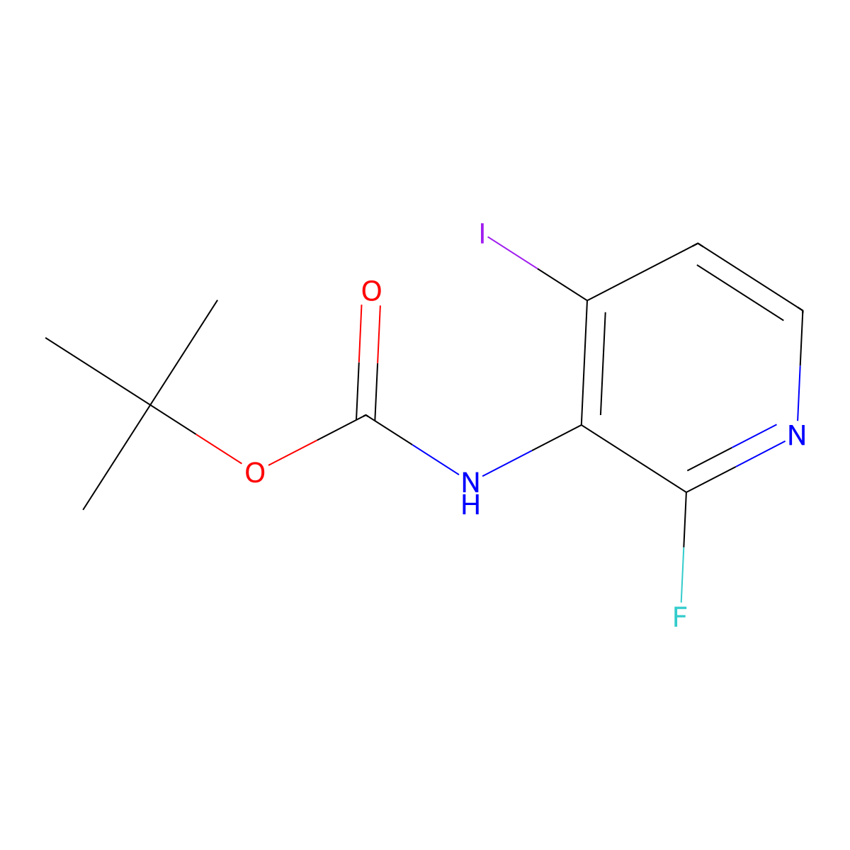 tert-Butyl (2-fluoro-4-iodopyridin-3-yl)carbamate molecular structure, CAS 1034658-69-9