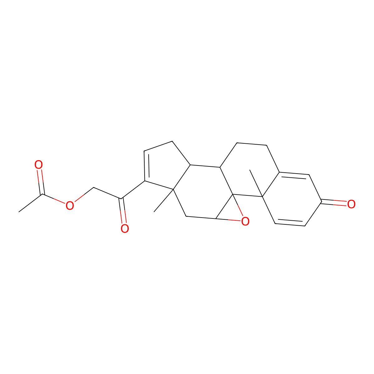 (9beta,11beta)-21-(Acetyloxy)-9,11-epoxypregna-1,4,16-triene-3,20-dione molecular structure, CAS 103466-44-0
