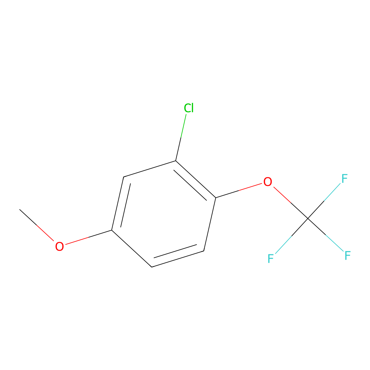 2-Chloro-4-methoxy-1-(trifluoromethoxy)benzene molecular structure, CAS 1034669-92-5