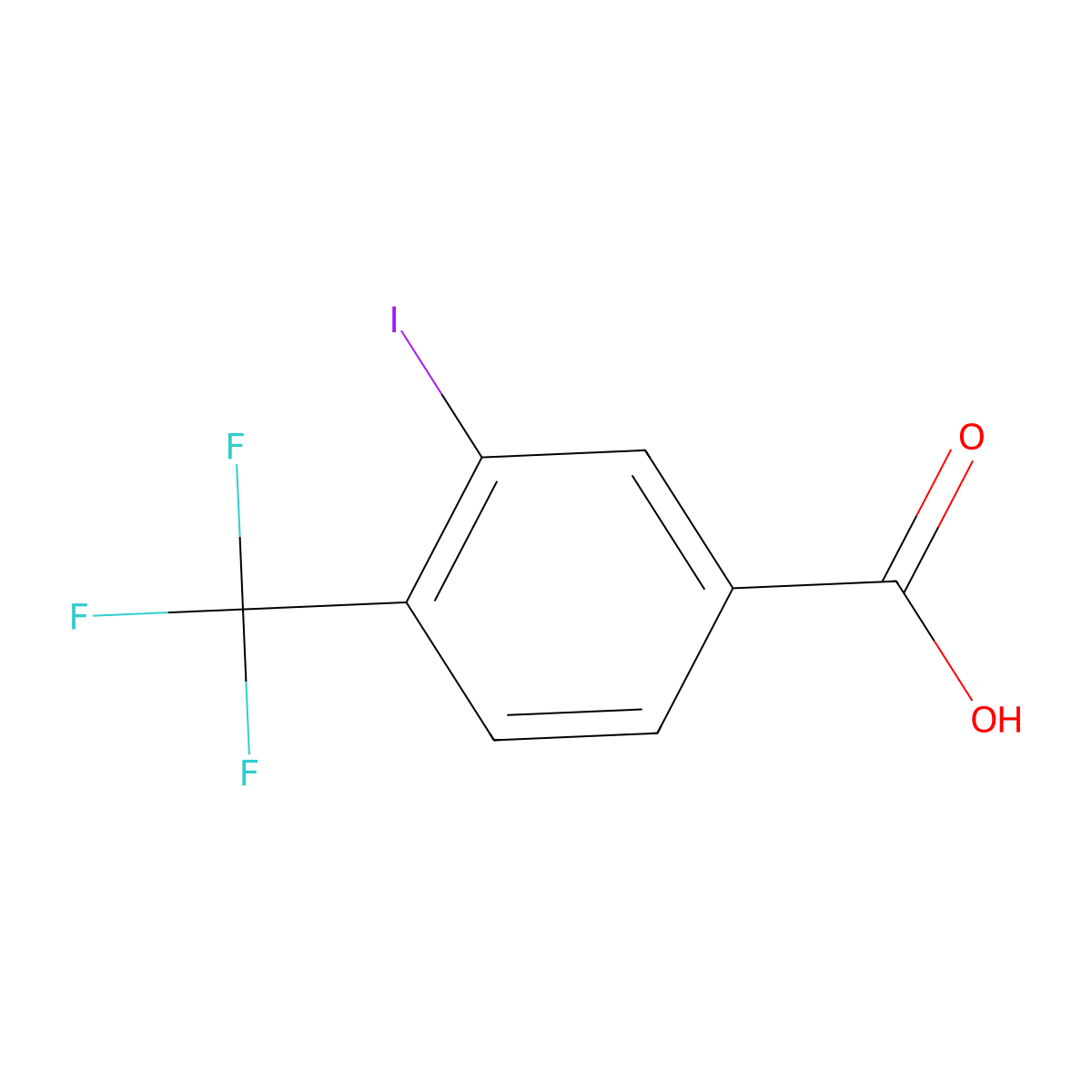 3-Iodo-4-(trifluoromethyl)benzoic acid molecular structure, CAS 1034690-61-3