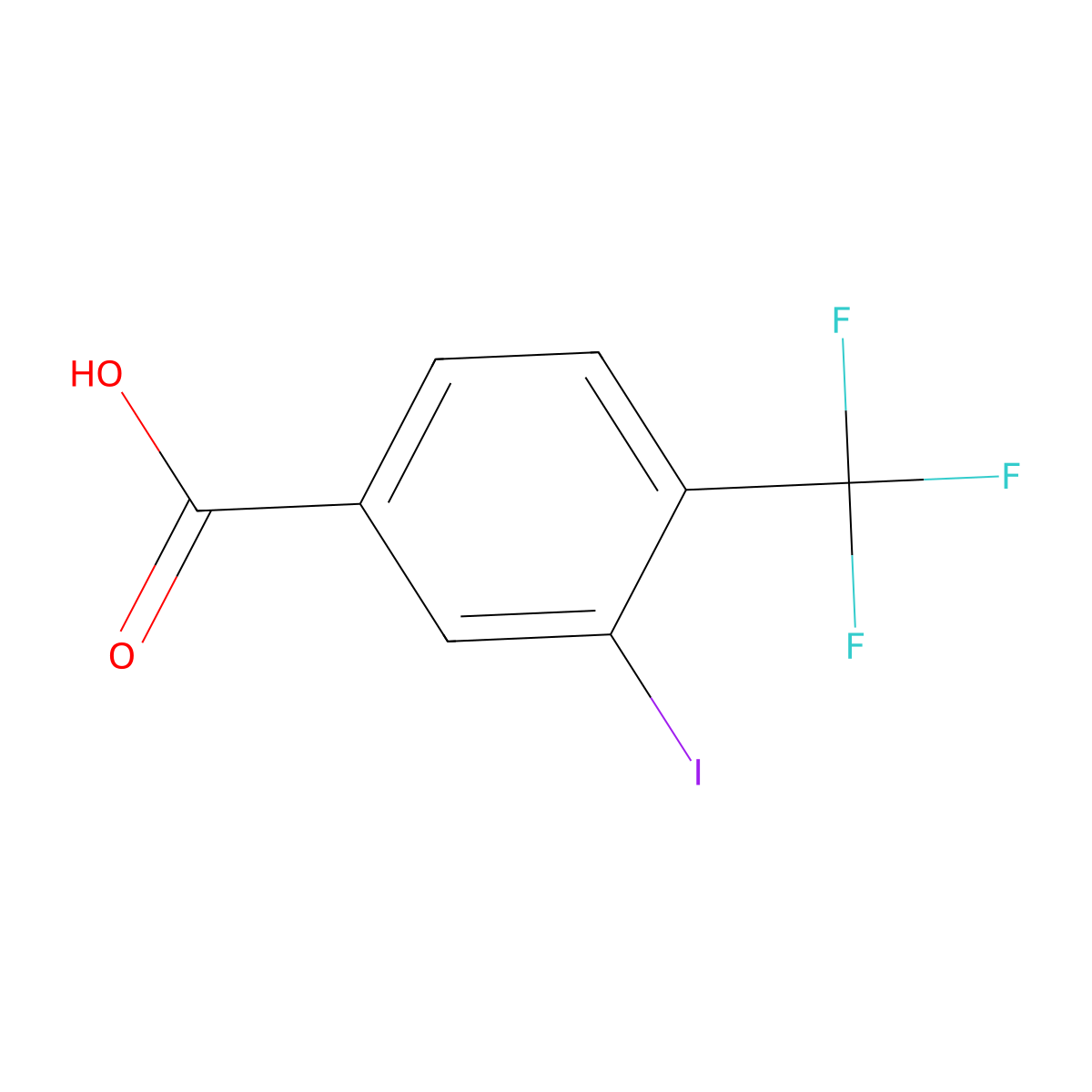 3-Iodo-4-(trifluoromethyl)benzoic acid molecular structure, CAS 1034690-61-3