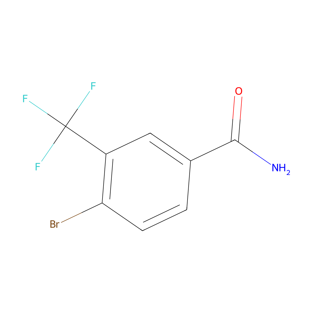 4-Bromo-3-(trifluoromethyl)benzamide molecular structure, CAS 1034690-74-8