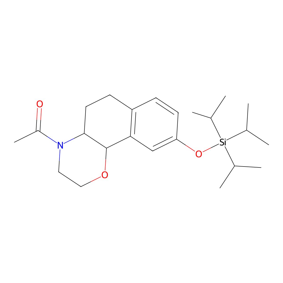 (+)-N-Acetyl 3,4,4a,5,6,10b-Hexahydro-2H-naphtho[1,2-b][1,4]oxazine-9-ol Triisopropylsilyl Ether molecular structure, CAS 1034706-81-4