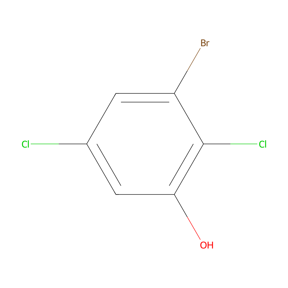3-Bromo-2,5-dichlorophenol molecular structure, CAS 1034709-00-6