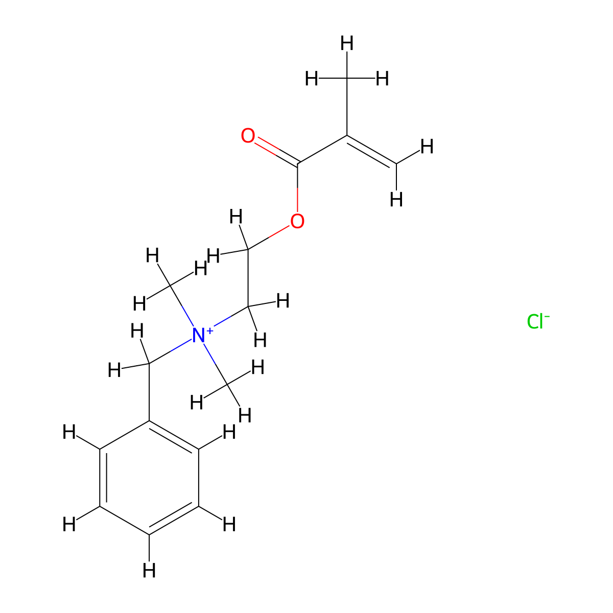 Benzenemethanaminium, N,N-dimethyl-N-[2-[(2-methyl-1-oxo-2-propen-1-yl)oxy]ethyl]-, chloride (1:1) molecular structure, CAS 103471-19-8