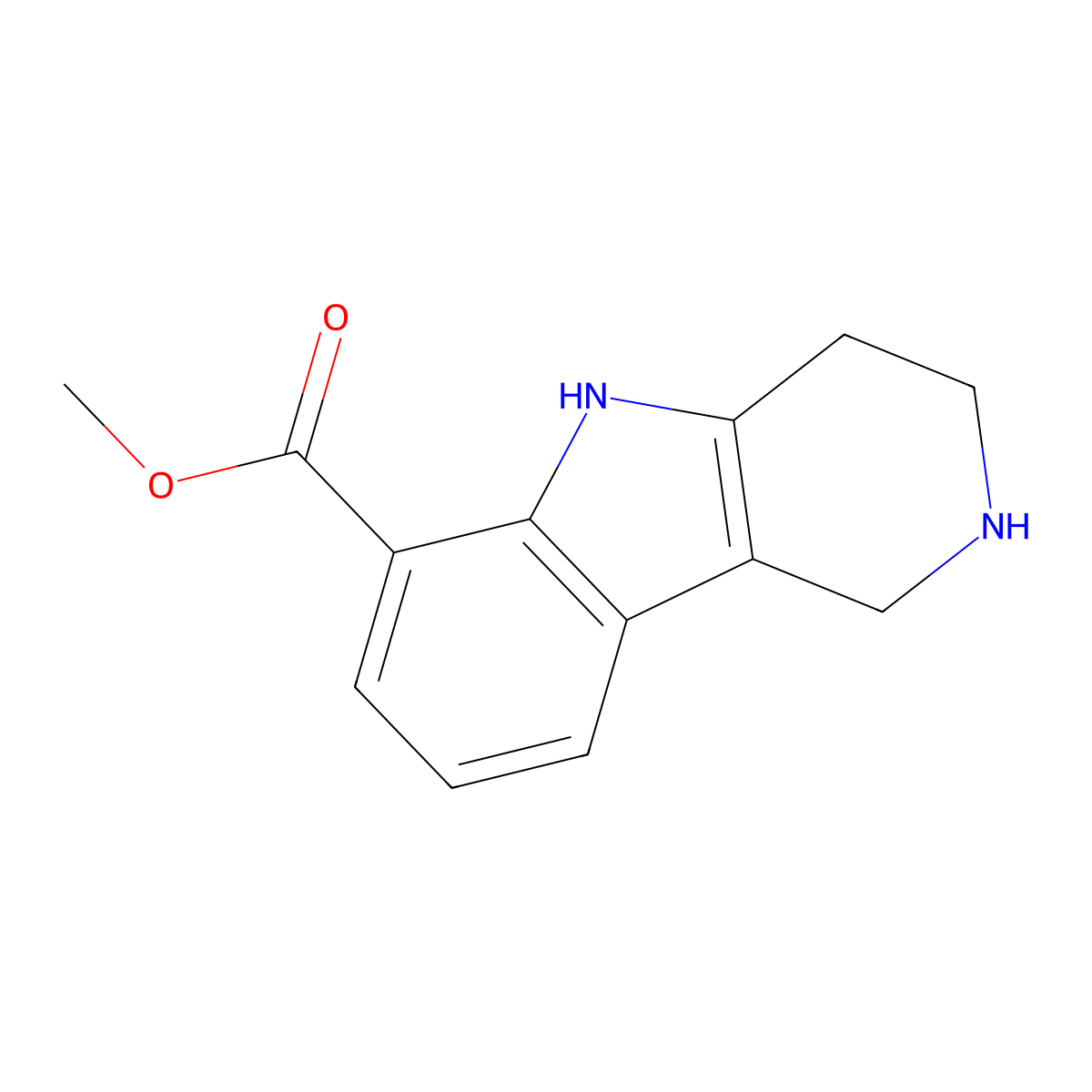 Methyl 1H,2H,3H,4H,5H-pyrido[4,3-b]indole-6-carboxylate molecular structure, CAS 1034734-67-2