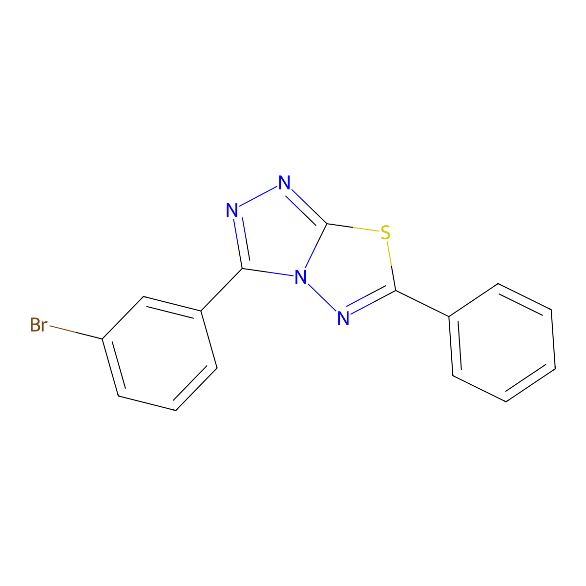 3-(3-Bromophenyl)-6-phenyl[1,2,4]triazolo[3,4-b][1,3,4]thiadiazole molecular structure, CAS 1034734-95-6