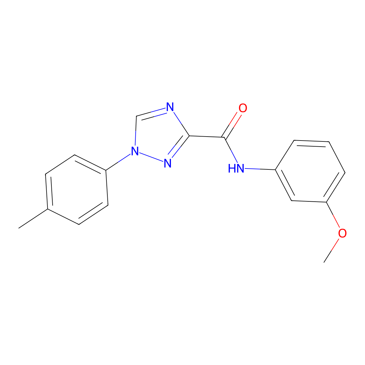 N-(3-methoxyphenyl)-1-(4-methylphenyl)-1H-1,2,4-triazole-3-carboxamide molecular structure, CAS 1034734-97-8