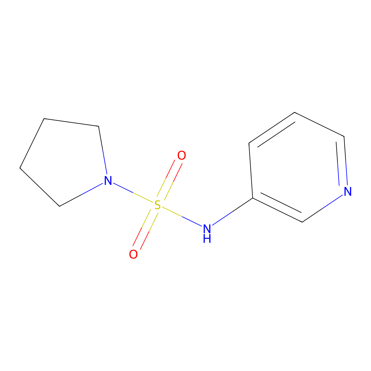 N-(3-pyridinyl)-1-pyrrolidinesulfonamide molecular structure, CAS 1034735-02-8