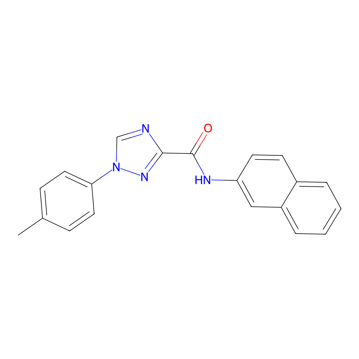 1-(4-methylphenyl)-N-(2-naphthyl)-1H-1,2,4-triazole-3-carboxamide molecular structure, CAS 1034735-03-9