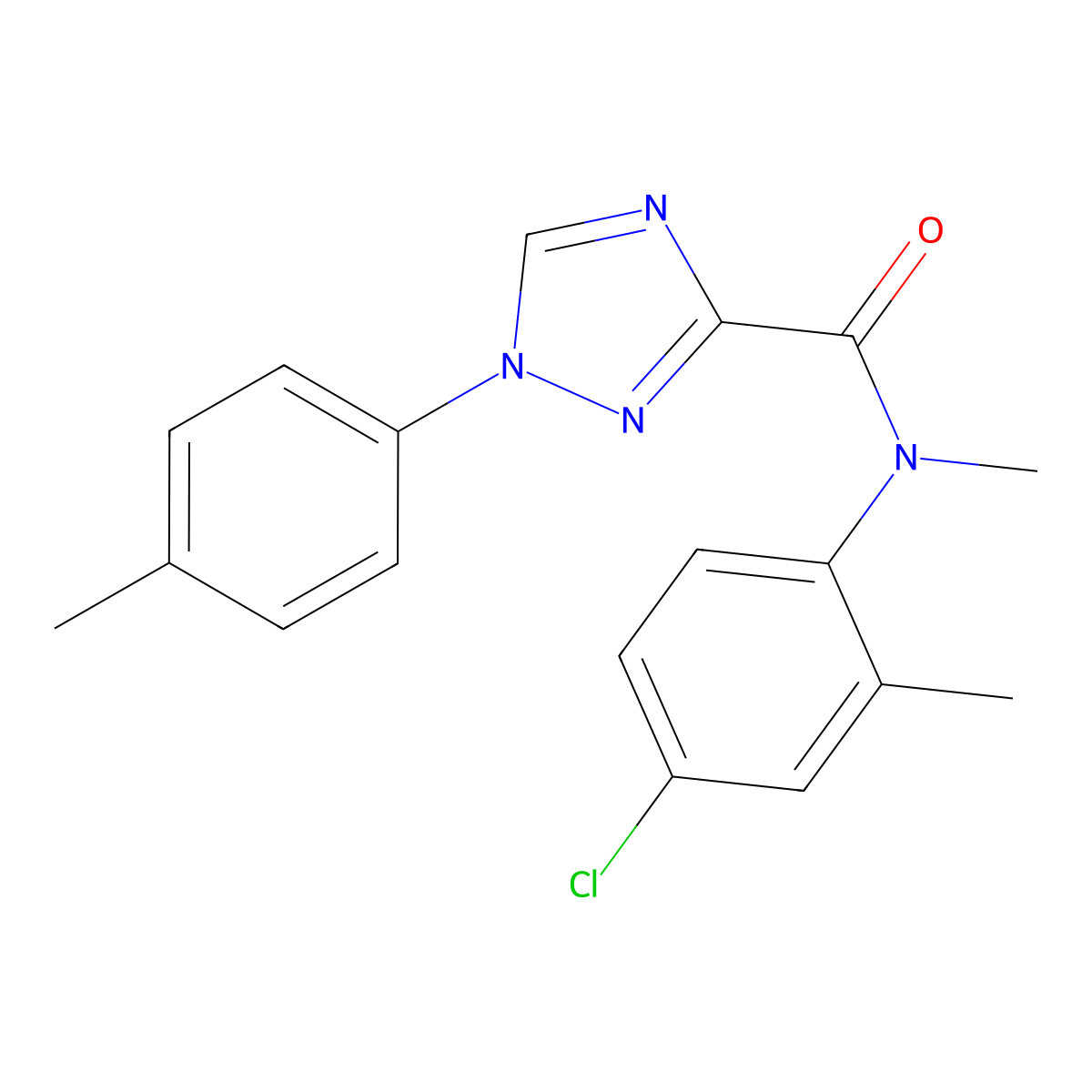 N-(4-chloro-2-methylphenyl)-N-methyl-1-(4-methylphenyl)-1H-1,2,4-triazole-3-carboxamide molecular structure, CAS 1034735-16-4