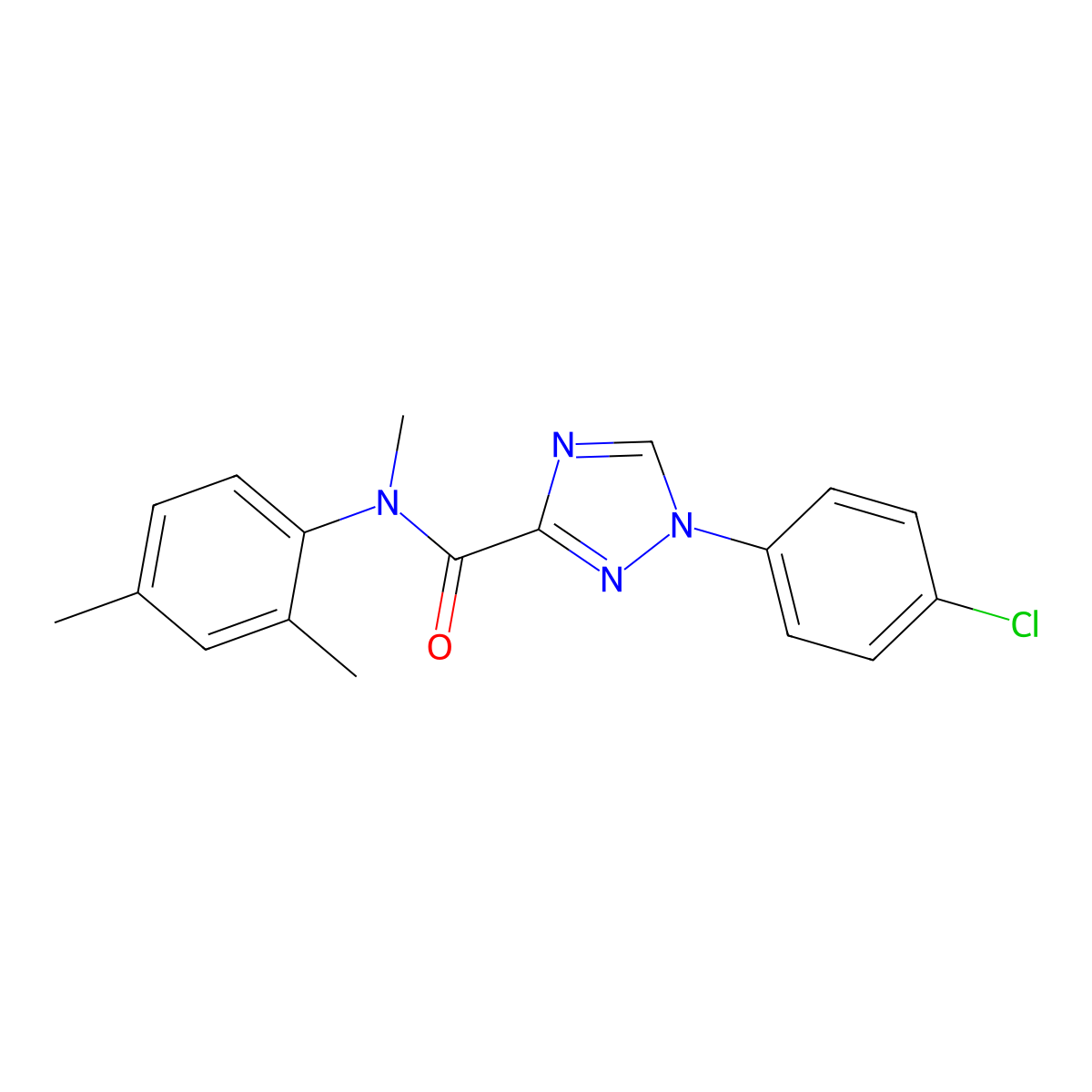 1-(4-chlorophenyl)-N-(2,4-dimethylphenyl)-N-methyl-1H-1,2,4-triazole-3-carboxamide molecular structure, CAS 1034735-37-9