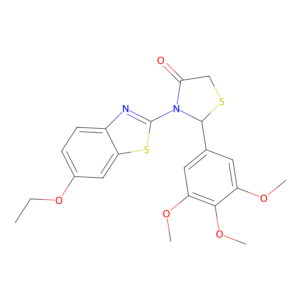 3-(6-Ethoxy-1,3-benzothiazol-2-yl)-2-(3,4,5-trimethoxyphenyl)-1,3-thiazolidin-4-one molecular structure, CAS 1034735-43-7