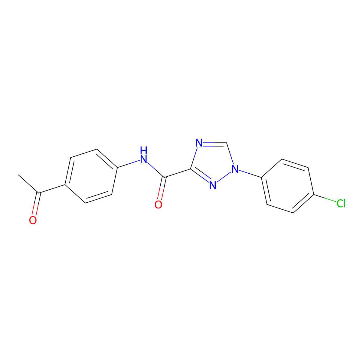 N-(4-acetylphenyl)-1-(4-chlorophenyl)-1H-1,2,4-triazole-3-carboxamide molecular structure, CAS 1034735-89-1