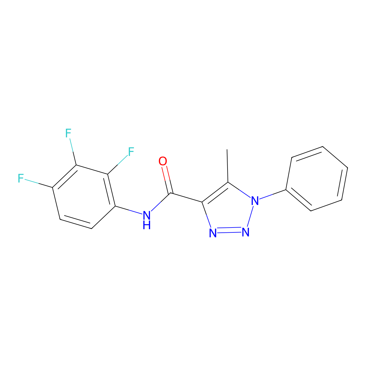 5-methyl-1-phenyl-N-(2,3,4-trifluorophenyl)-1H-1,2,3-triazole-4-carboxamide molecular structure, CAS 1034736-14-5