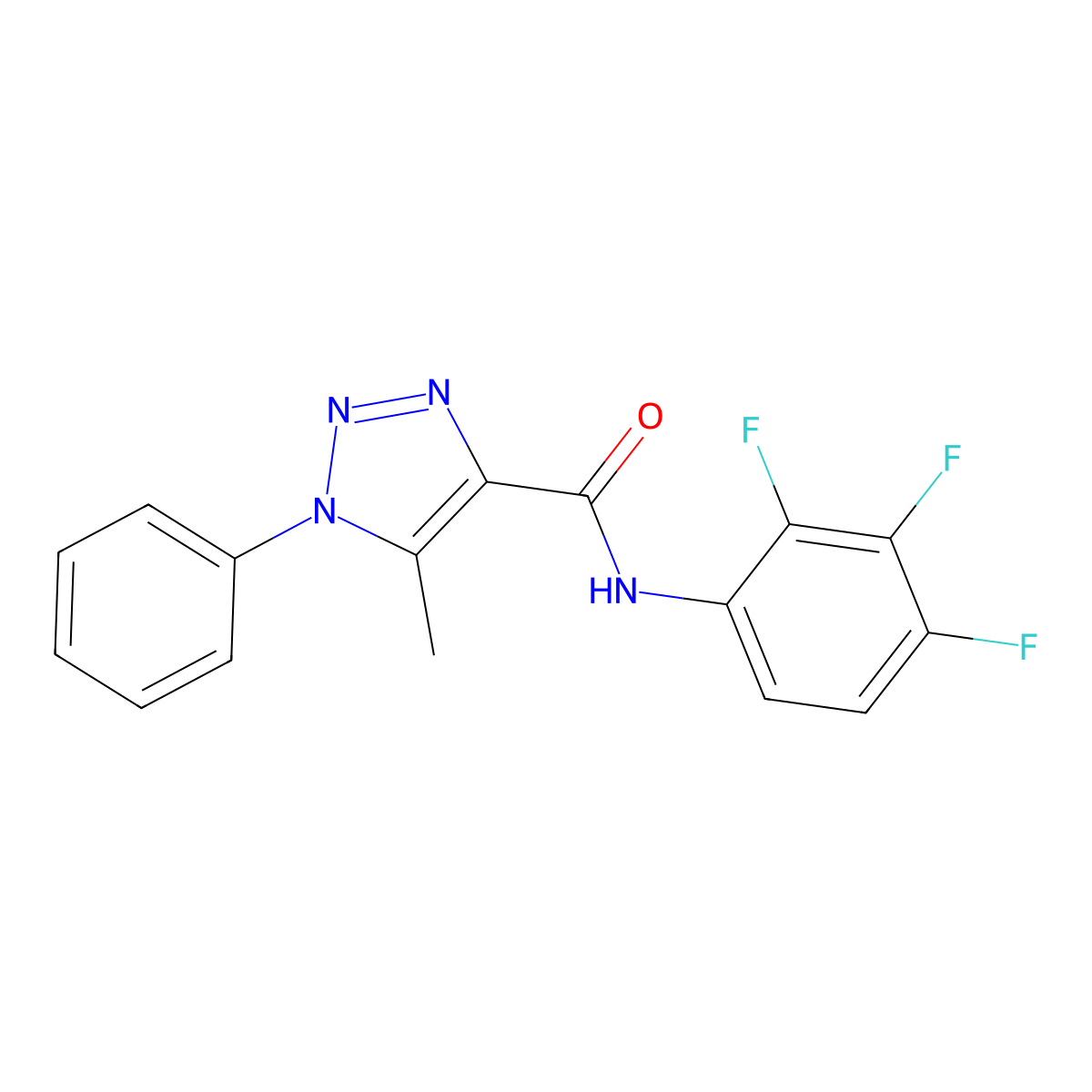 5-methyl-1-phenyl-N-(2,3,4-trifluorophenyl)-1H-1,2,3-triazole-4-carboxamide molecular structure, CAS 1034736-14-5