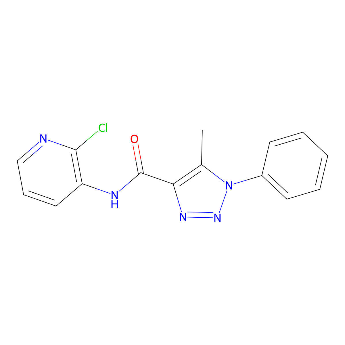 N-(2-chloro-3-pyridinyl)-5-methyl-1-phenyl-1H-1,2,3-triazole-4-carboxamide molecular structure, CAS 1034736-26-9