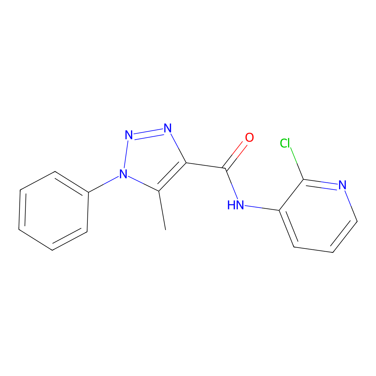 N-(2-chloro-3-pyridinyl)-5-methyl-1-phenyl-1H-1,2,3-triazole-4-carboxamide molecular structure, CAS 1034736-26-9