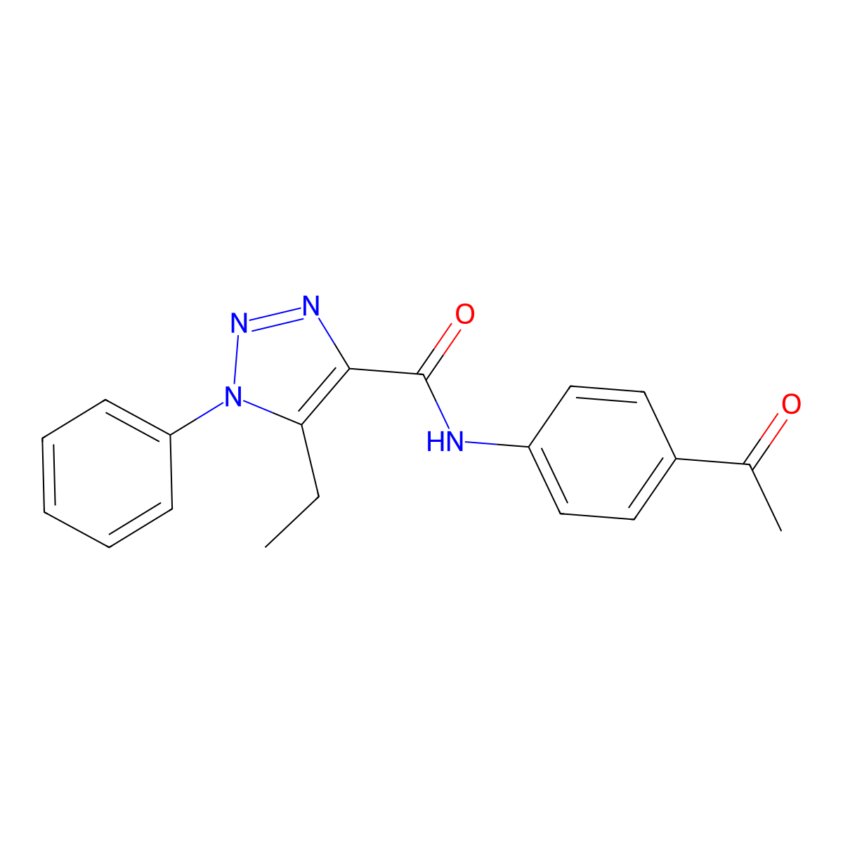 N-(4-acetylphenyl)-5-ethyl-1-phenyl-1H-1,2,3-triazole-4-carboxamide molecular structure, CAS 1034736-29-2