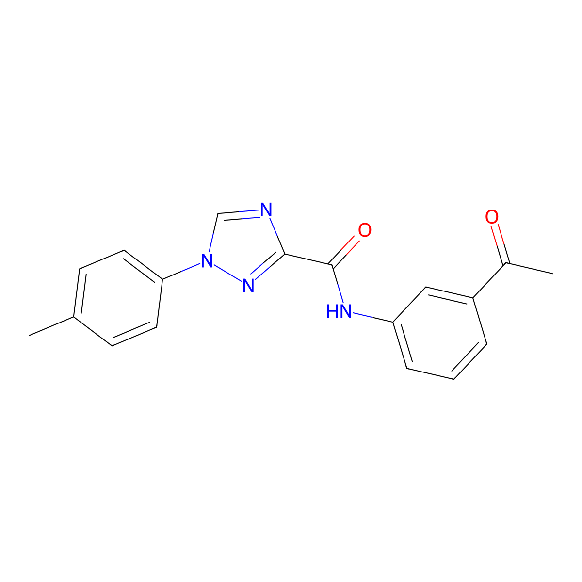 N-(3-acetylphenyl)-1-(4-methylphenyl)-1H-1,2,4-triazole-3-carboxamide molecular structure, CAS 1034736-31-6