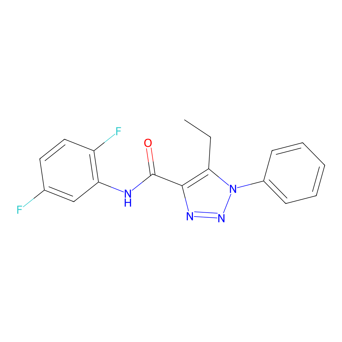 N-(2,5-difluorophenyl)-5-ethyl-1-phenyl-1H-1,2,3-triazole-4-carboxamide molecular structure, CAS 1034736-56-5