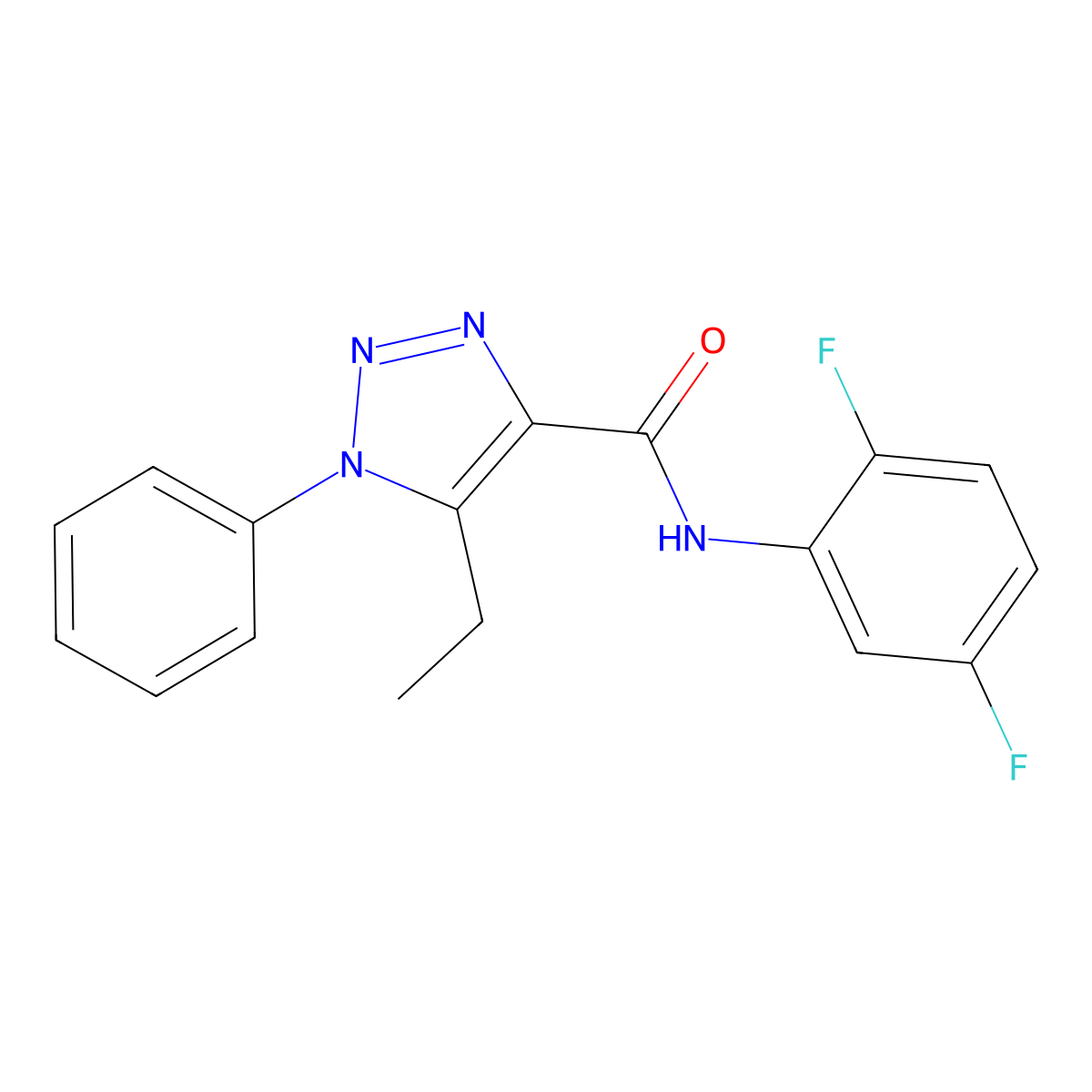 N-(2,5-difluorophenyl)-5-ethyl-1-phenyl-1H-1,2,3-triazole-4-carboxamide molecular structure, CAS 1034736-56-5