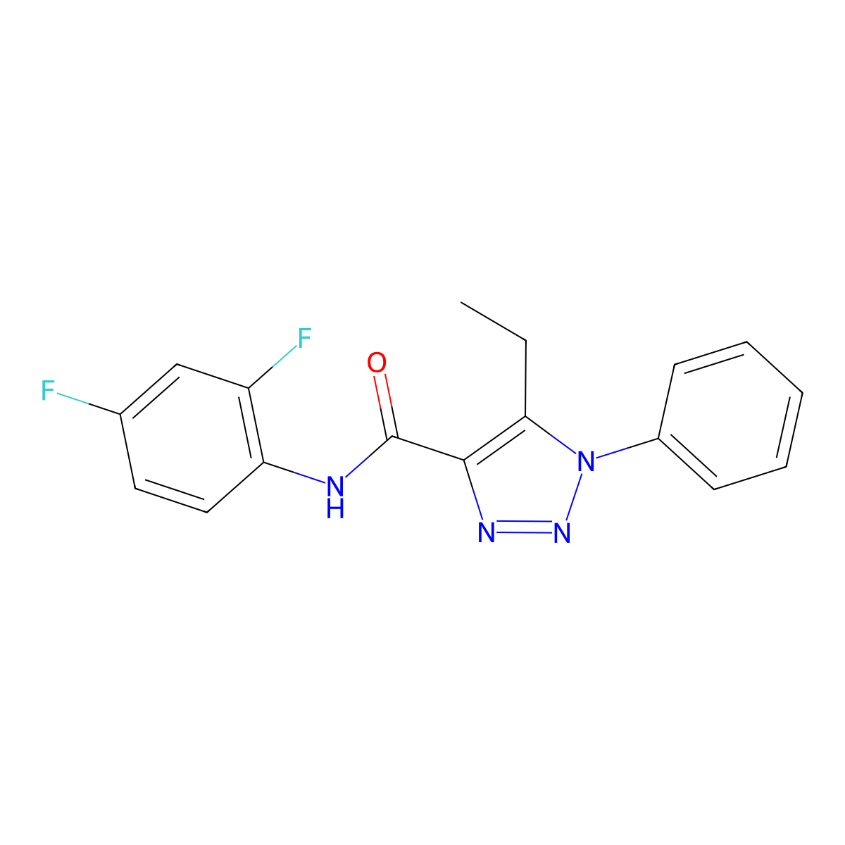 N-(2,4-difluorophenyl)-5-ethyl-1-phenyl-1H-1,2,3-triazole-4-carboxamide molecular structure, CAS 1034736-60-1