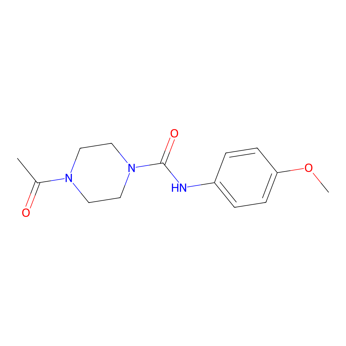 4-acetyl-N-(4-methoxyphenyl)-1-piperazinecarboxamide molecular structure, CAS 1034736-80-5