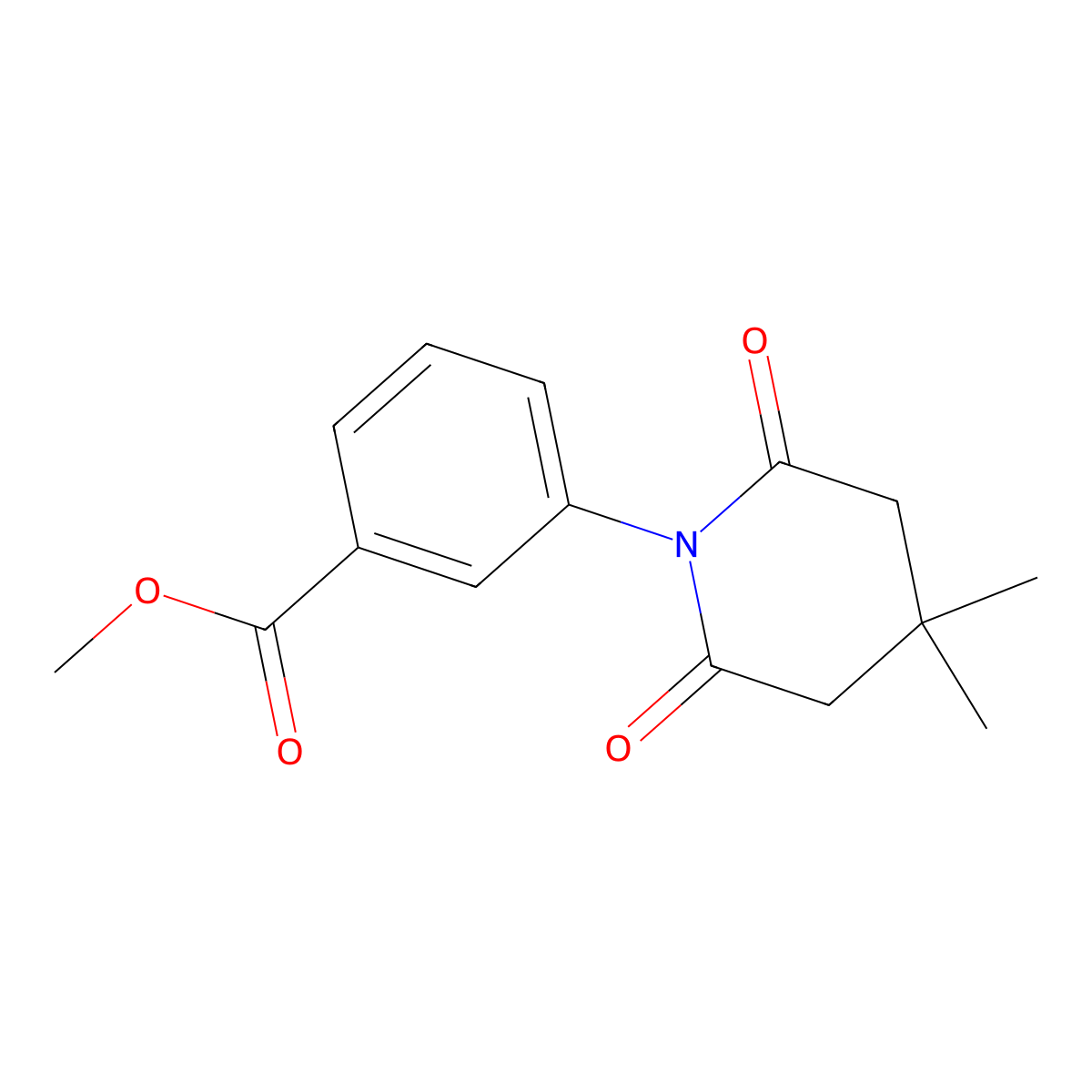 Methyl 3-(4,4-dimethyl-2,6-dioxopiperidin-1-yl)benzoate molecular structure, CAS 1034736-87-2