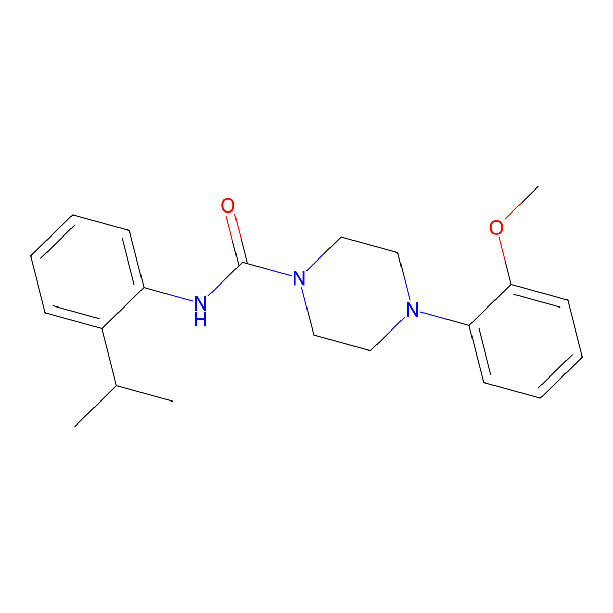 N-(2-isopropylphenyl)-4-(2-methoxyphenyl)-1-piperazinecarboxamide molecular structure, CAS 1034737-00-2