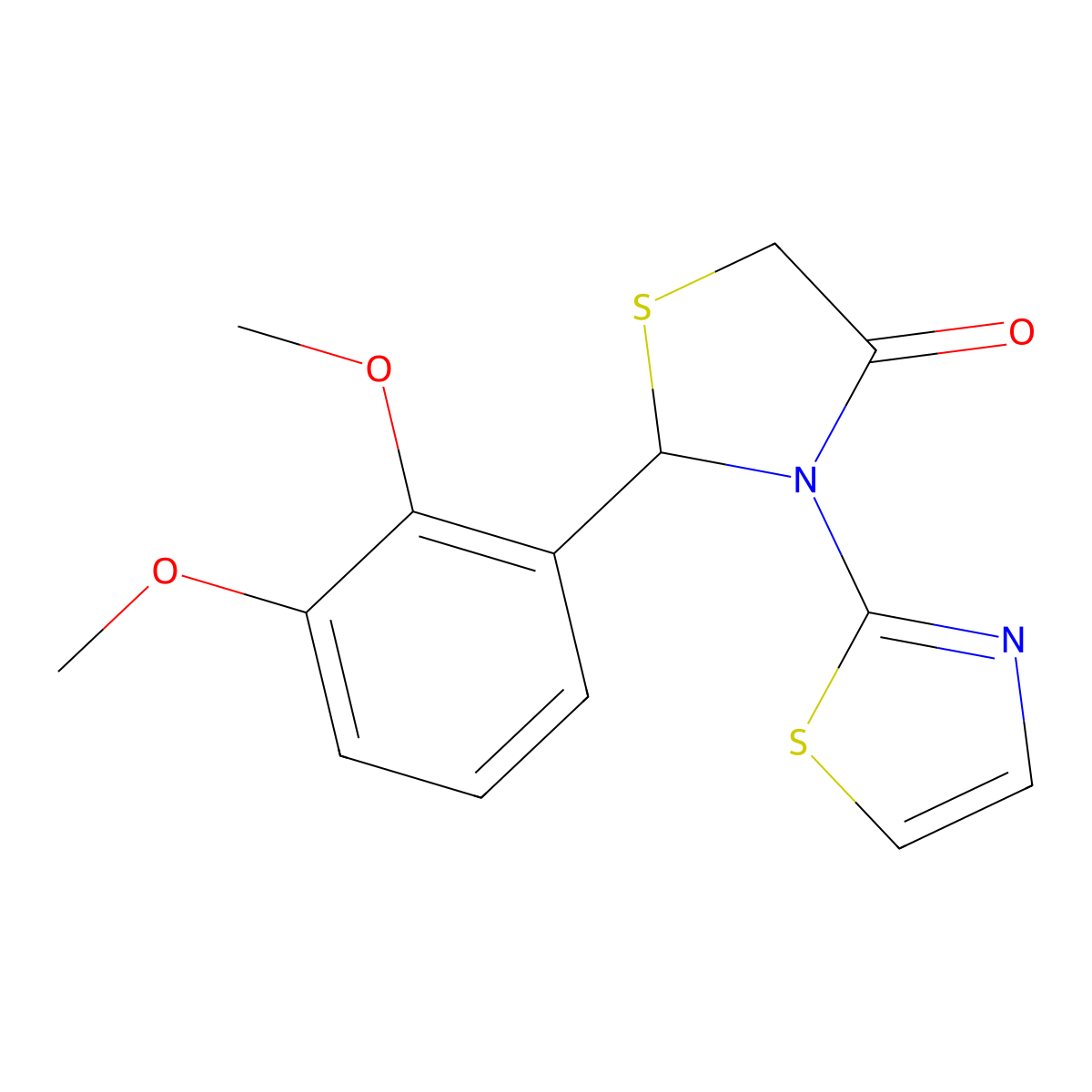 2-(2,3-Dimethoxyphenyl)-3-(1,3-thiazol-2-yl)-1,3-thiazolidin-4-one molecular structure, CAS 1034737-16-0