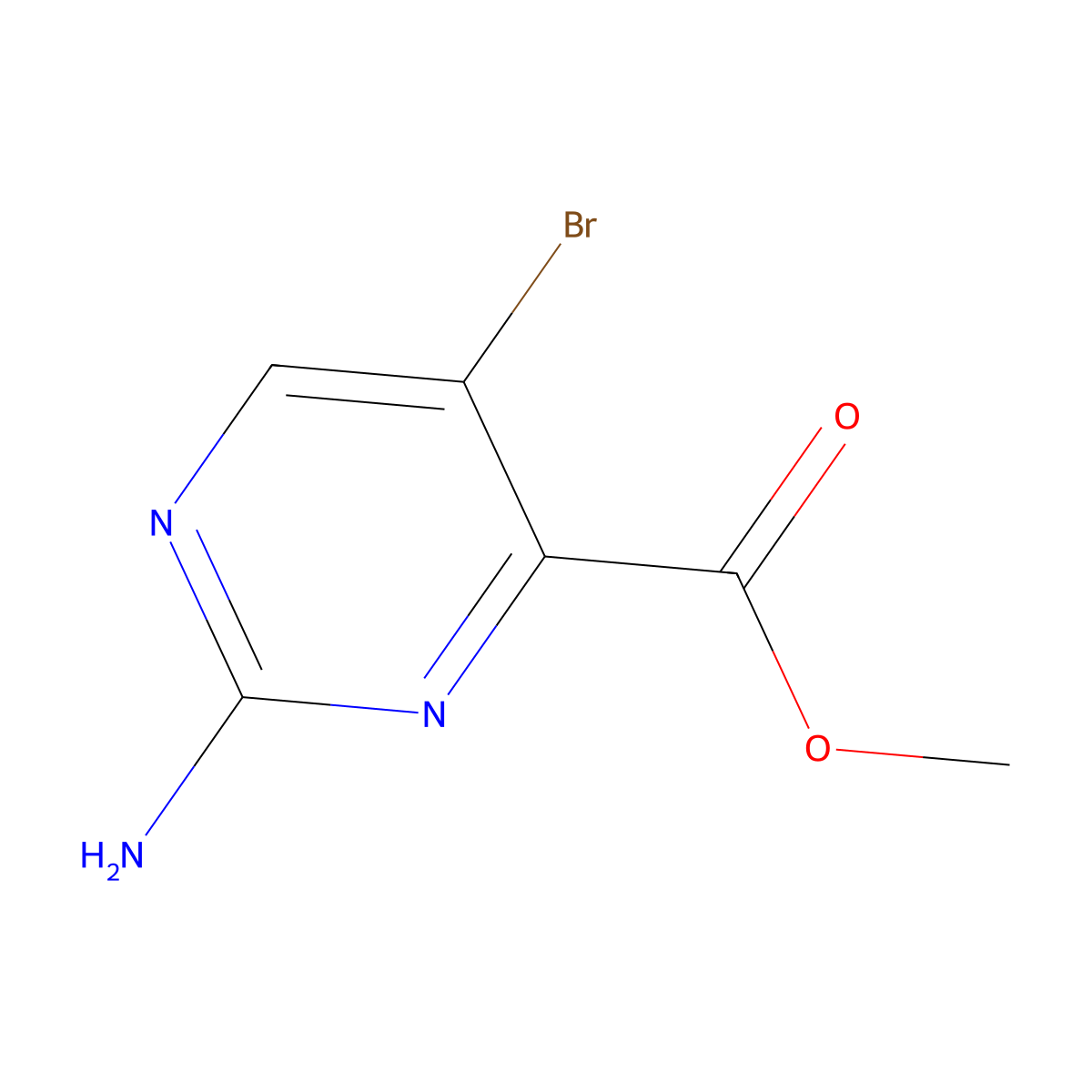 Methyl 2-amino-5-bromopyrimidine-4-carboxylate molecular structure, CAS 1034737-23-9